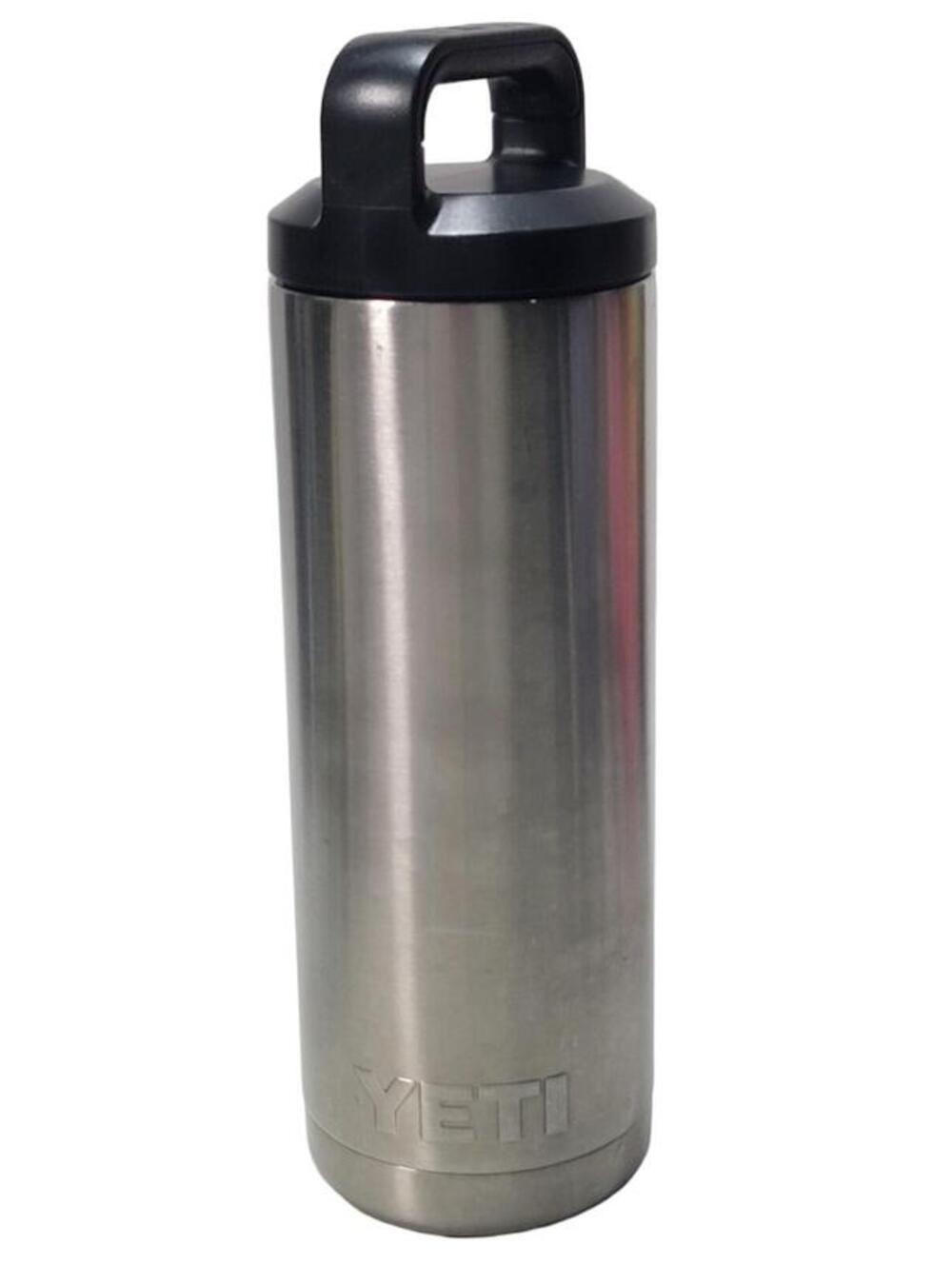 YETI Rambler 18 oz Stainless Steel Silver Bottle Standard Cap Water Coffee Soda